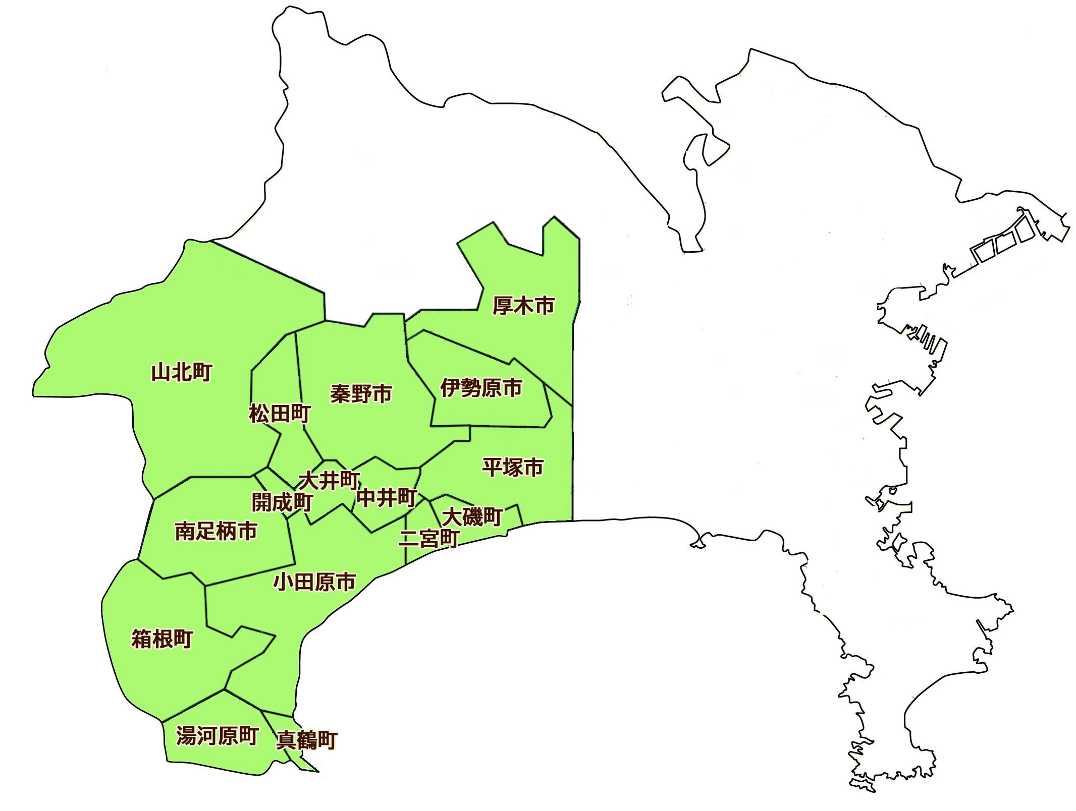 神奈川県西部エリアマップ