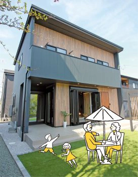 千代モデルハウス　広い庭イメージジ